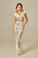 Load image into Gallery viewer, Model Front: Empress Beach Top Beach Top Cherie Sixty Off White Lace