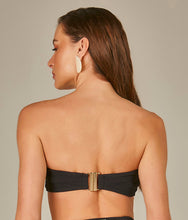 Load image into Gallery viewer, Model Back: Empress Top Top Biquini Cristel Textura Pique Preto