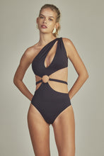 Load image into Gallery viewer, Model Front: Empress One-Piece Ariel Body Black