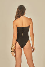 Load image into Gallery viewer, Model Back: Empress One-Piece Tule Preto Body Bossa