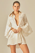Load image into Gallery viewer, Model Front: Empress Shirtdress Offwhite Camisa Claire