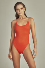 Load image into Gallery viewer, Model Front: Empress One-Piece Desiree Body Coral Red Luxor