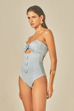 Load image into Gallery viewer, Model Front: Empress One-Piece Jeans Body Dolly
