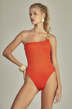 Load image into Gallery viewer, Model Front: Empress One-Piece Monte Carlo Body Coral Red Luxor