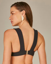 Load image into Gallery viewer, Model Back: Empress Top Top Biquini Mia Textura Flat Preto