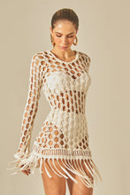 Load image into Gallery viewer, Model Front: Empress Mini Dress Offwhite Dress Lucia
