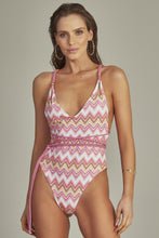 Load image into Gallery viewer, Gallery: Empress One-Piece Leticia Body Pink Chevron
