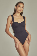 Load image into Gallery viewer, Model Front: Empress One-Piece Bouche Body Black
