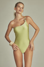 Load image into Gallery viewer, Model Front: Empress One-Piece Monte Carlo Body Olive Green
