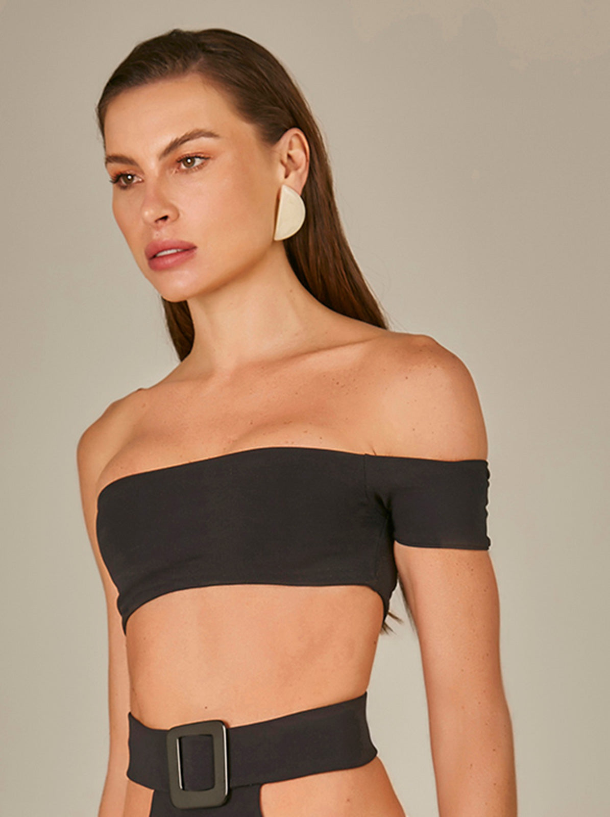 Model Front: Empress Top Top Biquini Suzy Textura Flat Preto